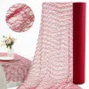 Polyester orchid mesh, elegant red lace fabric hard mesh breathable wedding clothing decoration material, DIY fabric by hand full image